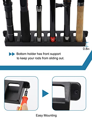 Horizontal Fishing Rod Rack Holders Wall-mounted Fish Pole Holder for Garage & Boat 6-Rod Storage Racks -1 Pair Rod Holder Rod Holder (2 Pair Vertical Black) - color: 2 Pair Vertical Black