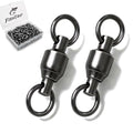 FishTrip 30/50 Pack Ball Bearing Fishing Swivels, High Strength Stainless Steel Swivels Fishing Tackle Solid Welded Rings Barrel Swivels Fishing Connectors for Saltwater Freshwater Size 0#-10# - size: 6#_176LB_30PCS
