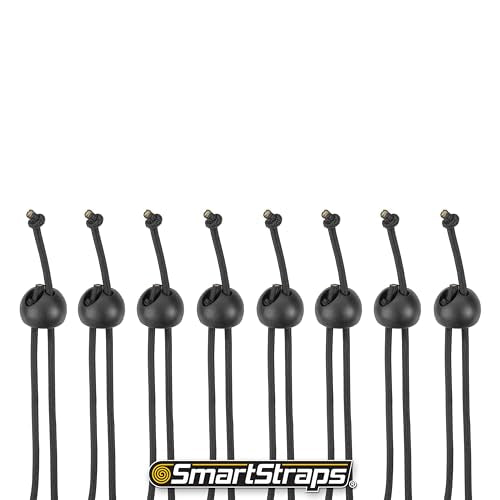 SmartStraps Adjustable Toggle Ball Bungee Cord, Adjust Tension And Length From 2-12” – Great To Keep In Your Car, Boat And Workshop (pack of 8) - size: (pack of 8)