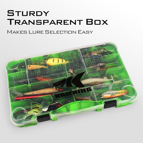 KastKing Tackle Boxes, Plastic Box, Plastic Storage Organizer Box with Removable Dividers - Fishing Tackle Storage - Box Organizer - 2 Packs /4 Packs Tackle Trays - Parts Box - color: Green Camouflage, size: 3700(4Pack)