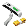 Digital Luggage Scale 110 lb / 50 kg, Portable Suitcase Weight Scale with Backlit LCD Display, 4 Units, Heavy-Duty Strap Hook, Compact Travel Scale, Included 150cm Soft Measuring Tape & Battery