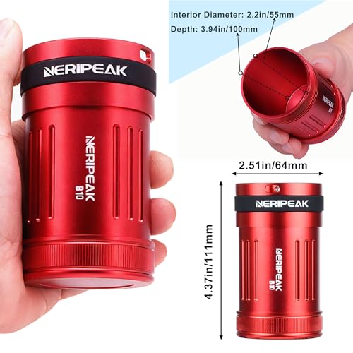 Waterproof Car Key FOB Container, Case, Aluminum Dry Box Holder for Scuba Diving and Watersports Credit Card, Pills, EDC, Kayak Raft Fish Camp Rated to 429ft - color: Red