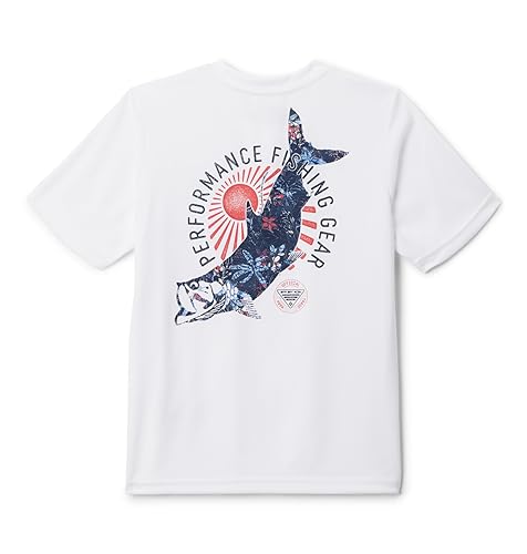 Columbia Boys Terminal Tackle PFG Tarpon Print Short Sleeve - color: White/Pfg Y Tarpon Print Palmeria, size: XX-Small