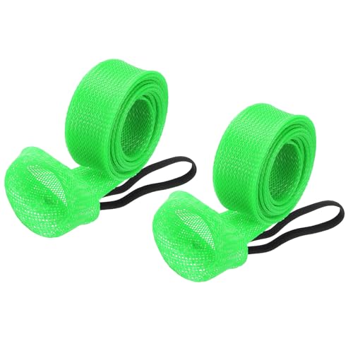 PATIKIL Rod Sock, Fishing Rod Sleeve Cover Braided Mesh Pole Protector Gloves Fishing Tools Flat End for Spinning Fishing Rod Fly Rod Ice Rod Casting Rod - color: Green, size: 75 Inch