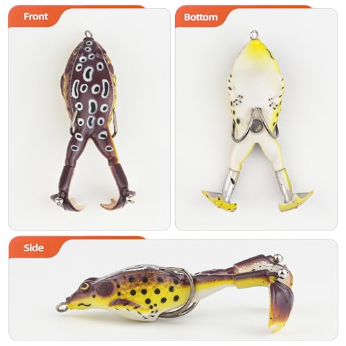 Soft Frog Lures, Topwater Swimbaits for Bass Fishing, Realistic PVC Design, Weedless Hooks, Perfect for Freshwater & Saltwater, Effective Fishing Lures for Pike & Snakehead - style: 5pcs-style F
