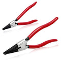 SPEEDWOX 2 Pcs Special Ring Retaining Ring Pliers Set Lock Ring Pliers Flat for Removing Installing Gearshift Locking Rings Angle Tip Circlip Plier Automobile Transmission Clutch Tool Fathers Day Gift - style: 8"&11"