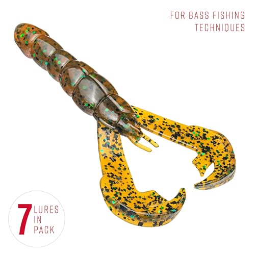 Strike King Rage Tail Craw - color: Amber Green Black, size: 0.145 inch