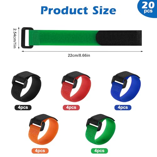 20Pcs Fishing Rod Belt Straps & Tackle Ties,Fishing Rod Holder Strap Angler's Accessory for Organizing and Protecting Fishing Rods Fit for Casting/Spinning/Fly Rods