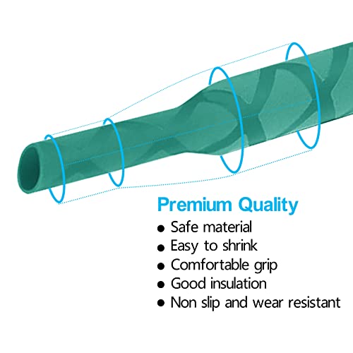 Heat Shrink Wrap Tubing Sleeve for Fishing Rod Grip Handle Cork X-Tube with Non-Slip Insulation Green (Diameter 35mm, Length 39in) - color: Green, size: Diamter:35mm Length:39in