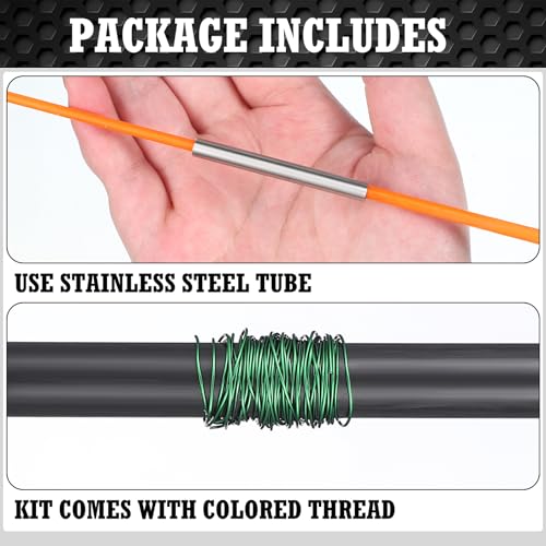 Threlaco 15 Pcs Fishing Rod Repair Kit Includes 3 Pcs Rod Wrapping and Winding Machine Set 2 Thread 1 Tape 5 Brush 1 Scissor 1 Sand Paper Fishing Rod Building Winding Tool