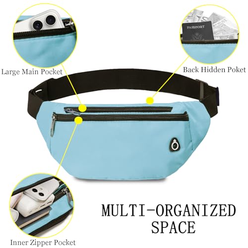 Fanny Pack for Women Men,Crossbody Fanny Pack Water Resistant Sports Waist Bag Pack, Belt Bag for Travel Hiking Running - color: 1pack-greyblue