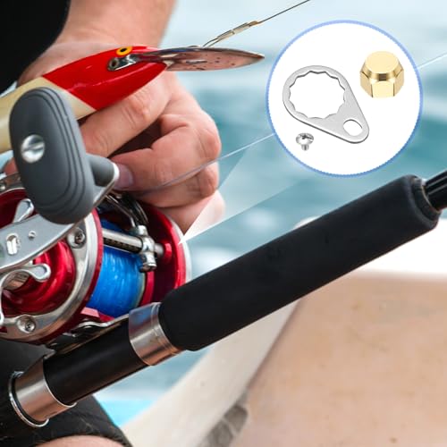Fishing Reel Screw Nut Caps, Right Handle Knob Locking Plate Nut Replacement Parts - color: Champagne Gold, size: M8
