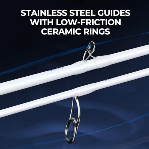 KastKing Centron Lite Travel Fishing Rods, Portable 4/5 Piece Spinning & Casting Rods, Extra Twin-Tip, IM6 Graphite Blanks, Stainless Steel Guides W/Ceramic Rings, Split or Full Rear EVA Handle - size: 6'6"- ML- MF(4 Pcs+ Extra Tip), style: Spinning