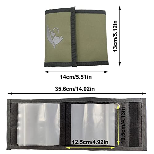 EUPHENG Fly Fishing Leader Wallet – 10 Clear Pockets Expandable Tippet Line Organizer | Secure Storage for Carp/Catfish Rigs & Fly Leaders - color: Dark Milk