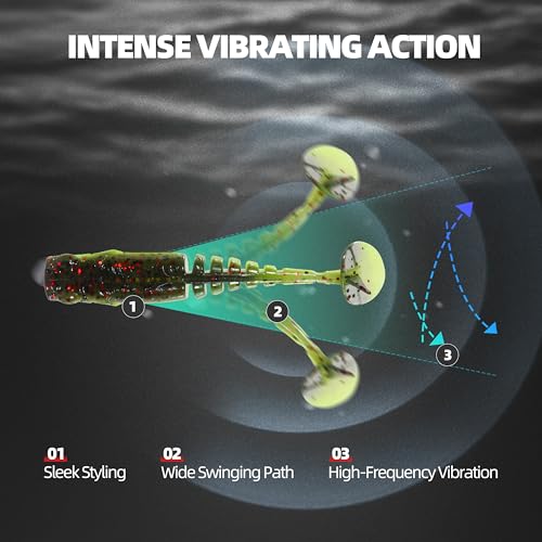 30pcs Soft Plastic Swimbaits with Paddle Tail, T-Tail Fishing Lures for Vertical Jigging and Casting, Freshwater Swimbaits for Bass, Trout, Walleye & Crappie - color: Multi-Jointed Flex, 2.5''