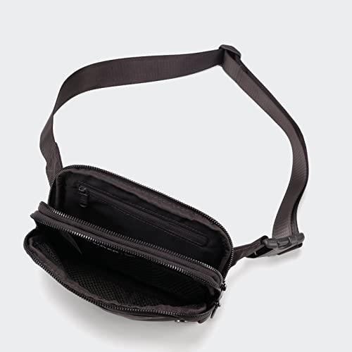Pander Everywhere Belt Bag for Women, 5 Zipper Pockets Nylon Crossbody Fanny Pack Purse (Dim Grey) - color: Dim Grey