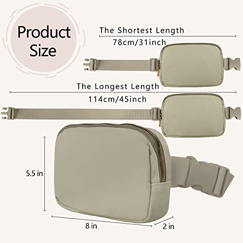 VOROLO Fanny Pack For Women And Men Crossbody Bag Belt Bag | Adjustable Strap Graduation Gifts Lightweight Travel Running - color: Black+Wood Grey