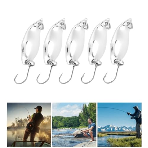 20Pcs Spoon Fishing Lures Kit – Metal Wobbler Baits with Single Hooks for Trout, Bass, Panfish in Freshwater & Saltwater Fishing - size: Silver-2.5g