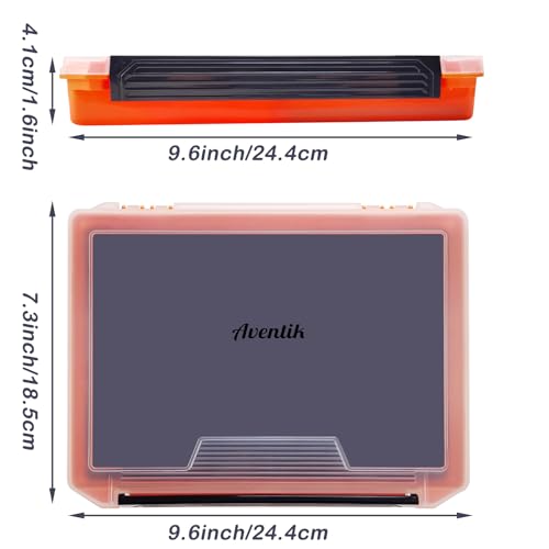 Aventik Fishing Tackle Box Slit Foam Case Jig Box Head Hooks Spinners Spoons Storage Tackle Tray (Orange-3501lure box) - style: Orange-3501lure box(2)