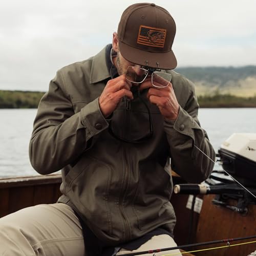 Fishing Gifts for Men - Snapback & Trucker Hats - American Flag Outdoor Fishing Hat - color: 10.camel Flatbrim (Bassflag)