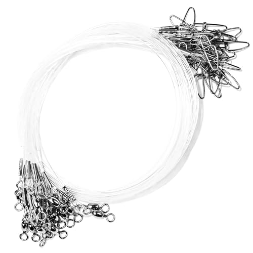 Fishing Fluorocarbon Leader with Swivel and Snaps ，Fluorocarbon Leader Connects Lures, Bait, or Connects Hooks for Saltwater & Freshwater Fishing, 12/24 Pcs