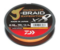 DAIWA J-Braid Expedition X8E, 300m, Smash Orange, Braided Fishing Line - size: 330yds / 68.4lbs