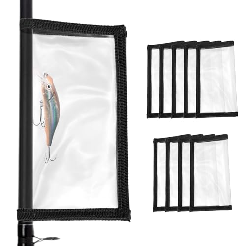PATIKIL Fishing Lure Wrap Durable PVC Lure Covers Fishing Hook Covers Bait Storage Easily See Lures Keep Fishing Safe - color: Black, size: 4.3" x 7.9"