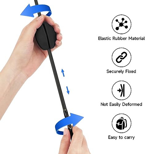 SANLIKE 6Pcs Elastic Rubber Fishing Rod Holder Fixed Balls Pole Protector | High stretch construction, multi-aperture fit, anti-slip rod fixation, lightweight portable outdoor fishing accessory - style: Black-6PCS