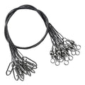 QISHUO Stainless Steel Fishing Leaders Strength Rigs Saltwater Fishing Leader Heavy Snap Lure Wire Leaders Line Black Nickel - size: Size #5 (11.8in-60lb) 30pcs