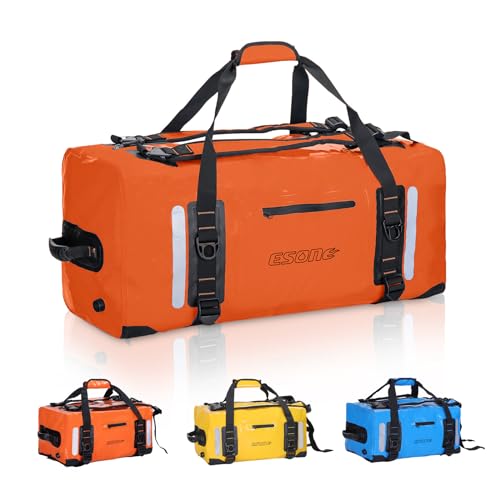 ESONE Dry Bags Waterproof Backpack for Men/Women 60L Dry Bag for Kayaking, Travel, Boating, Camping, Paddle Board, Surfing - color: Orange, size: 60L
