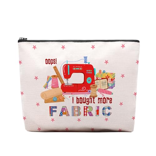 Fabric Makeup Bag, Fabric Gifts For Women, Sewing Makeup Pouch, Travel Toiletry Bag With Zipper, Funny Sewing Bag For Women, Travel Toiletry Bag - color: Fabric