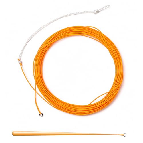 Aventik Tenkara Fly Fishing Line – Tapered Floating Line with PVC Coating, Lightweight & Polyester Braided core, Smooth Casting Tenkara Line for Fly Fishing - color: Orange, size: 10FT,12LB