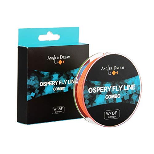 100FT WF3F WF5F WF8 Fly Fishing Line Combo Weight Forward Fly Line with Braided Backing Tapered Leader Preload Fly Line with Welded Loop - color: Fluo Yellow, size: 9 feet