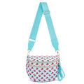 Crossbody Bags for Women, Spacious Nylon Belt Purse Fanny Packs, Crescent Oversized Checkered Bum Bag (Strawberry Print - Blue) - color: Strawberry Print - Blue