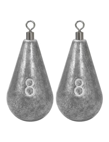 BLUEWING Casting Swivel Bell Sinkers Fishing Weights 1/2oz-8oz Drop Shot Dipsey Lead Saltwater - size: Size09: 8oz, 2 Pack