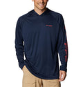 Columbia Men's Terminal Tackle Hoodie - color: Collegiate Navy/Sunset Red Logo, size: Large