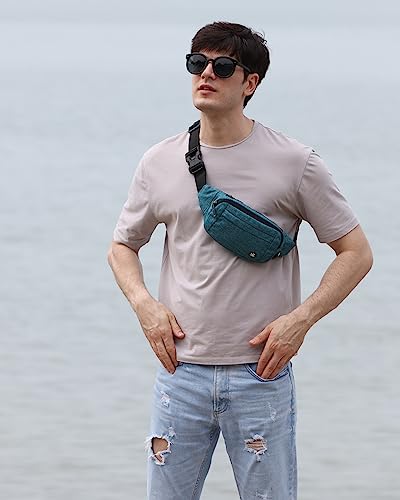 WATERFLY Fanny Pack Waist Bag: Small Hip Pouch Bum Bag Fannie Pack Phanny Fannypack Waistpack Bumbag Beltbag Sport Slim Fashionable for Jogging Hiking Hiker Woman Man - color: Green