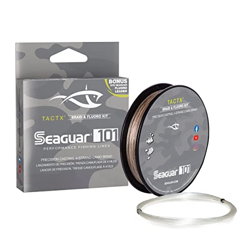 Seaguar TactX Braided Fishing Line & Fluoro Kit, with Free Leader - size: 20lbs/150yds