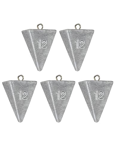 BLUEWING Pyramid Sinkers Lead Fishing Weights 1oz,2oz,3oz,5oz,8oz,10oz,12oz,16oz,32oz for Saltwater - style: #14 12oz, 4 Pack