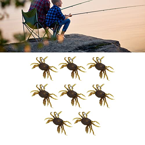 Crab Lures, Soft Bait with Hooks, Artificial Crab Bait 8Pcs 5.1in 1.2oz for Freshwater Saltwater Lake River Ocean Fishing Enthusiasts