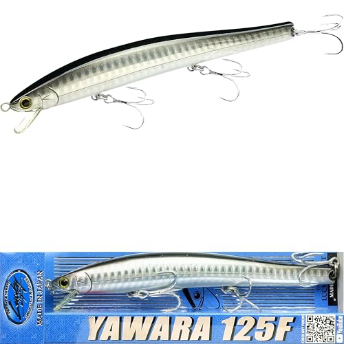 Lucky Craft FlashMinnow 125 YAWARA Saltwater Fishing Lure, Jerkbait for Halibut and Sea Bass, Long Casting Fishing Gear, Slow Sinking 5in 0.7oz, Tackle Box and Fish Accessories - color: 7775 Super Glow Zebra Metallic Anchovy, size: 125F, style: No Scales