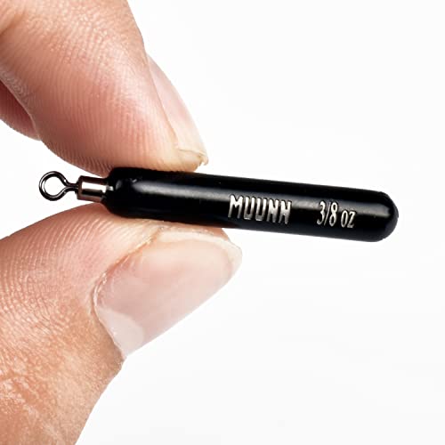 10 Pack Tungsten Skinny Drop Shot Weights, Pencil Sinkers with Round Eye for Free Rig & Finesse Bass Fishing, Drop Shot Rig Weights - color: Matte Black, size: 3/16oz - 10 Pack