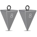 Pyramid Sinkers for Surf Fishing – Lead Fishing Weights, No-Roll Bottom Hold - style: 8oz-2pcs