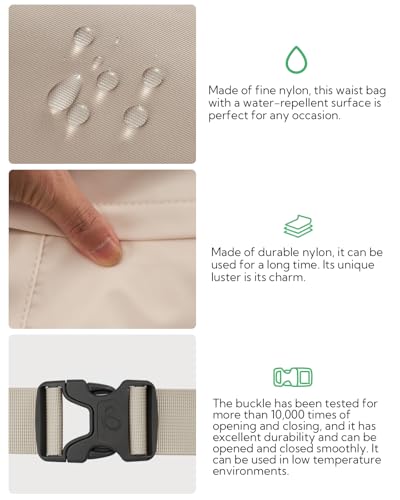 WATERFLY Fanny Pack Waist Packs: Large Crossbody Fanny Packs for Women Men with 5 Zipper Pockets Adjustable Strap Waist Bags Hip Pack for Traveling Cycling Running Hiking-White - color: White