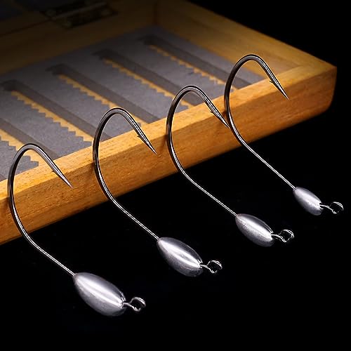 XFISHMAN-Tube-Jig-Heads-for-Bass-Fishing-Tube-Bait-Hooks 1/16oz 1/8oz 3/16oz 1/4oz (12-Pack) - color: 4/0 Hooks, size: 1/8oz (12-Pack)