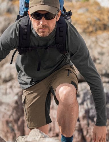 XKTTAC Men's Outdoor Quick Dry Lightweight Stretchy Shorts for Hiking, Tactical, Camping, Travel with 6 Pockets - color: Khaki, size: 8X-Large