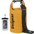 Unigear Dry Bag Waterproof, 2L/5L/10L/20L/30L/40L Floating and Lightweight Bags for Kayaking, Boating, Fishing, Swimming and Camping with Waterproof Phone Case - color: Pale Yellow, size: 10L