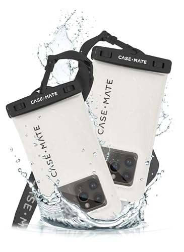 Case-Mate 2 Pack IP68 Waterproof Phone Pouch - Sand Dollar | Touchscreen Floating Waterproof Phone Case with Crossbody Lanyard - Fits All Phones - Beach Cruise Ship Travel Essentials - color: Sand Dollar - 2 Pack