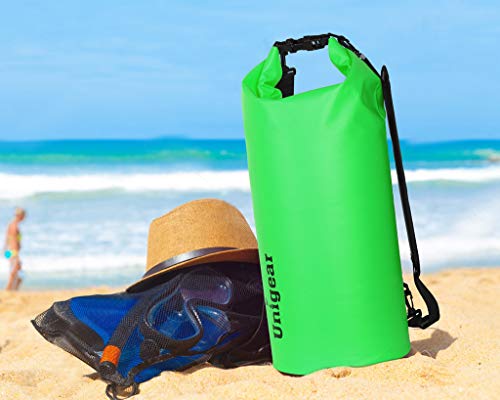 Unigear Dry Bag Waterproof, 2L/5L/10L/20L/30L/40L Floating and Lightweight Bags for Kayaking, Boating, Fishing, Swimming and Camping with Waterproof Phone Case - color: Green, size: 30L