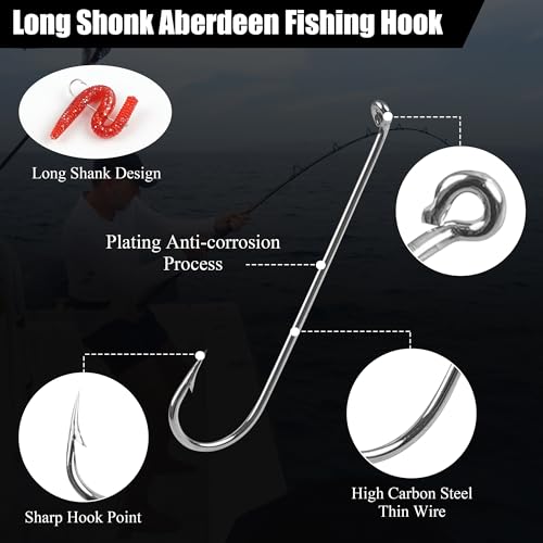 200pcs Fly Hooks for Fly Tying Dry Wet Barbless Nymph Flies Curved Fly Fishing Hooks IGN Carbon Steel Long Shank Jig Hook with Tackle Box 2# 4# 6# 8# 10# - color: Silver, size: 10# - 200 Pack